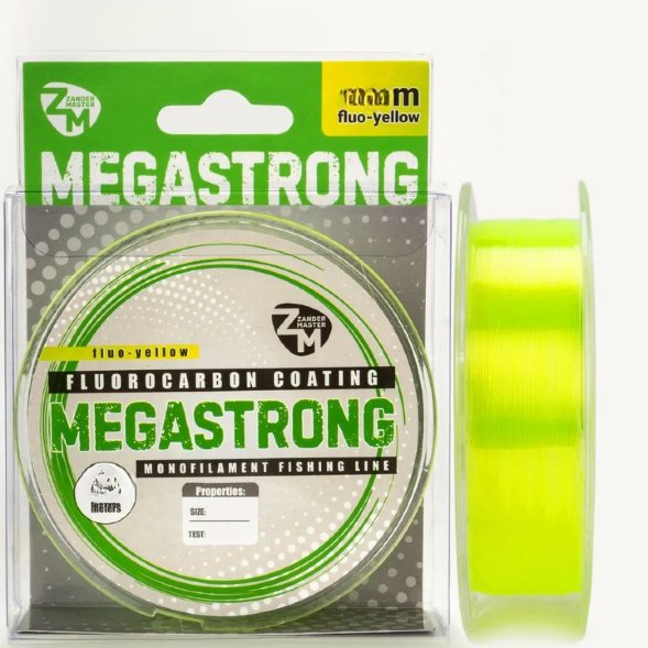 Леска ZanderMaster MEGASTRONG 100m, 0.234мм х 7.8кг жёлтая флуоресцентная