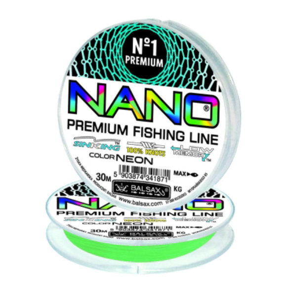 Леска BALSAX Nano Neon Green 0.14 30м