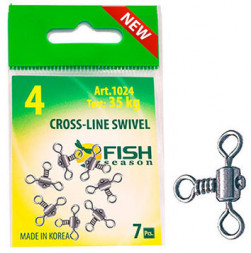 Вертлюг Fish Season цилиндр. на 3 напр. №4 35кг 7шт 1024-04F