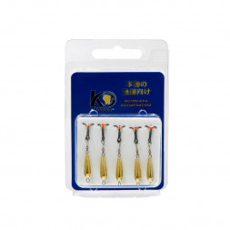 Мормышка Kyoda Черт с подвесным тройником, размер ХL, вес 2,8 гр золото 5 шт