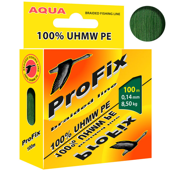 Леска плетеная Aqua ProFix Dark green 0.14 100м