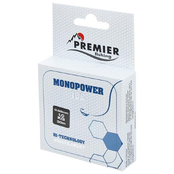 Леска Primier Fishing Monopower Ice Clear Nylon 0.16мм 30м