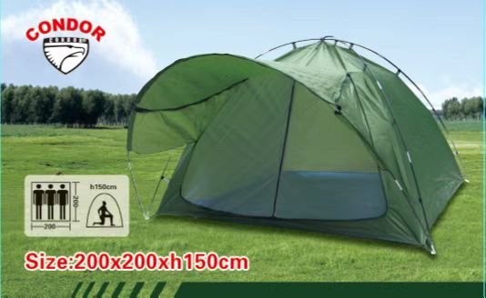 Палатка Condor, летняя, размер 200x200х150 см, двухцветная
